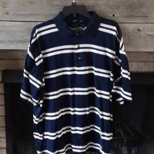 men's size extra large blue white grey quarter button-up Polo shirt2 (2)